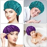 Fuyamp Satin Sleep Cap 2 Pack Adjustable Waterproof Double-Sided Purple Lake view 7