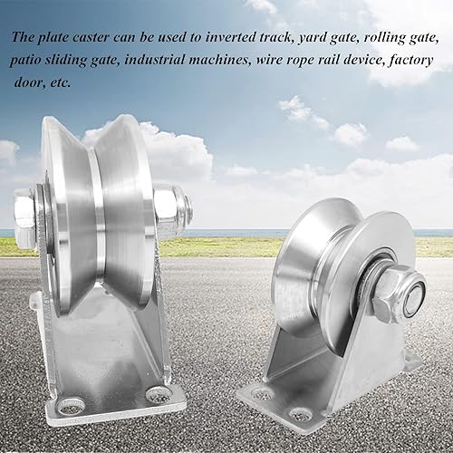 Snapklik.co : 3in V Groove Wheel Stainless Steel Rolling Gate Wheels