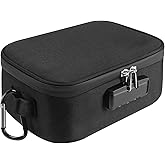 Standard Size Smell Proof Carrier Bag with Combination Lock, Water-Resistant file Organizers Case for Home and Travel, Medicine Storage Box, Great Gift for Friends, Black