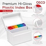 Osco White Gloss Plastic Index Box Regular A-Z Dividers 100 Cards 6x4 view 2