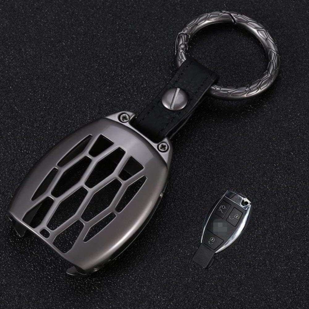 Car Key Cover for Zinc Alloy Key Case Cover for Mercedes Benz B200 C180 E260L S320 GLK300 CLA CLS S400 Key Ring Fob Car Styling, Black