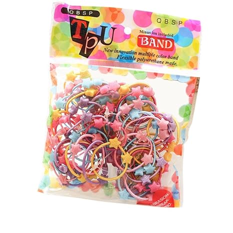 Sacow Hair Ties Cute 50pcs Children S Bottom Cartoon Double Bead