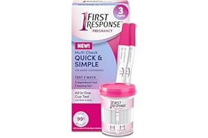First Response Multi Check Quick & Simple Pregnancy Test Kit, 1 EasyCup Test with Built-in Pregnancy Test Strip, and 2 Rapid Result Pregnancy Tests, 1 Kit