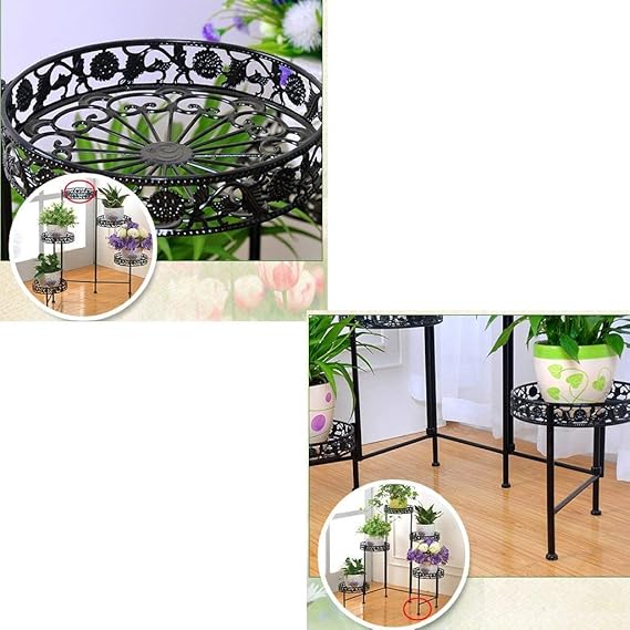 chishizhenxiang Soporte de Flores de Hierro, Balcón Interior de la ...