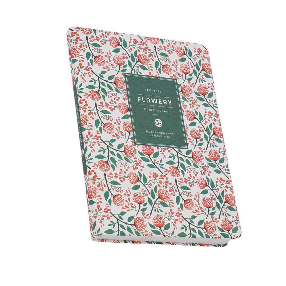 A5 Floral Notebook Notepad Daily Diary Planner Undated Personal Planner Organiser Weekly & Monthly Planner Flower Layout Schedule Timetable Notebook Journal with Bookmark Ribbon 200 Pages