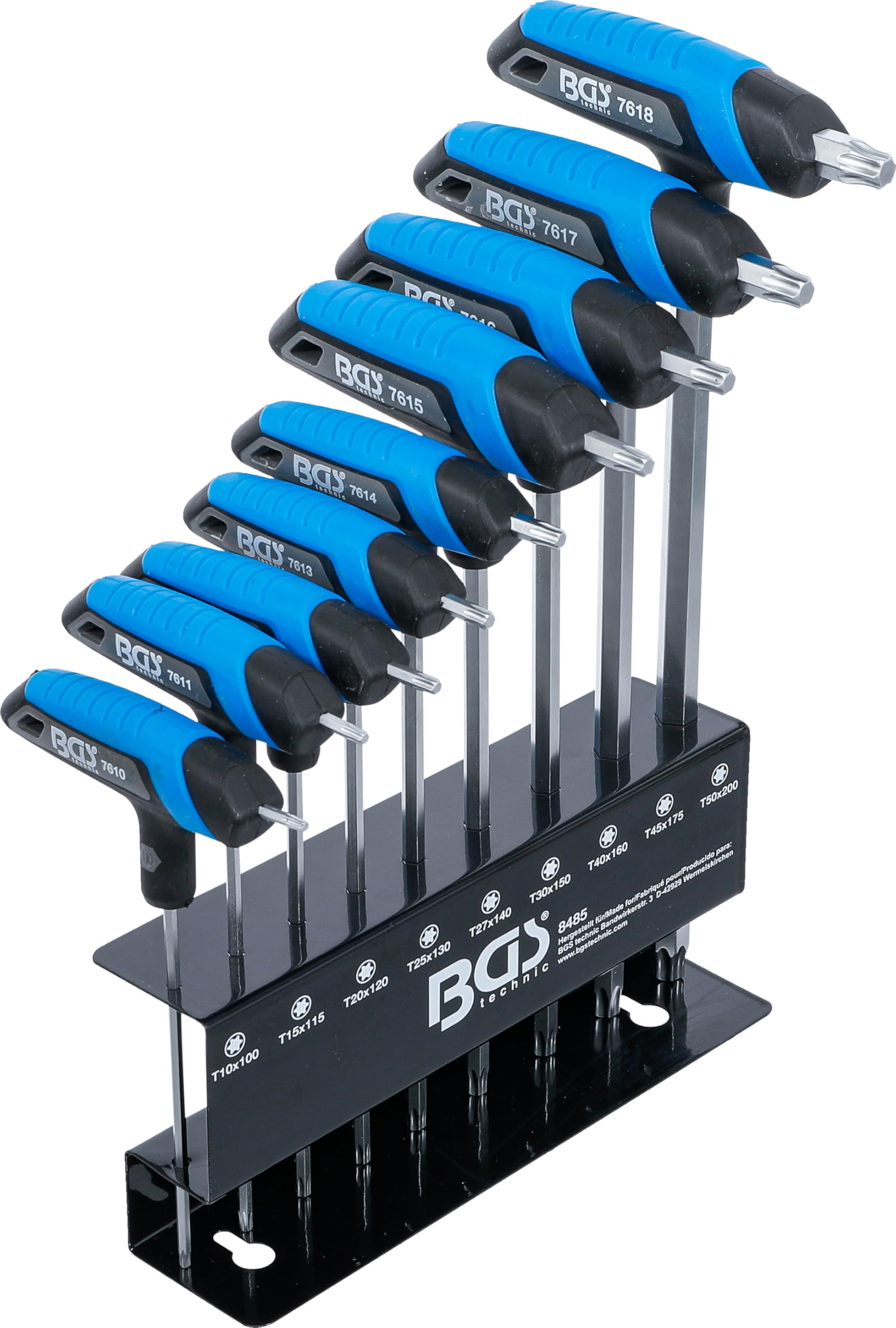 BGS 8485 | T-Handle Wrench Set | T-Star (for Torx) T10 - T50 | 9 pcs.