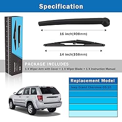 WTI Rear Wiper Arm Blade Set Compatible With Jeep