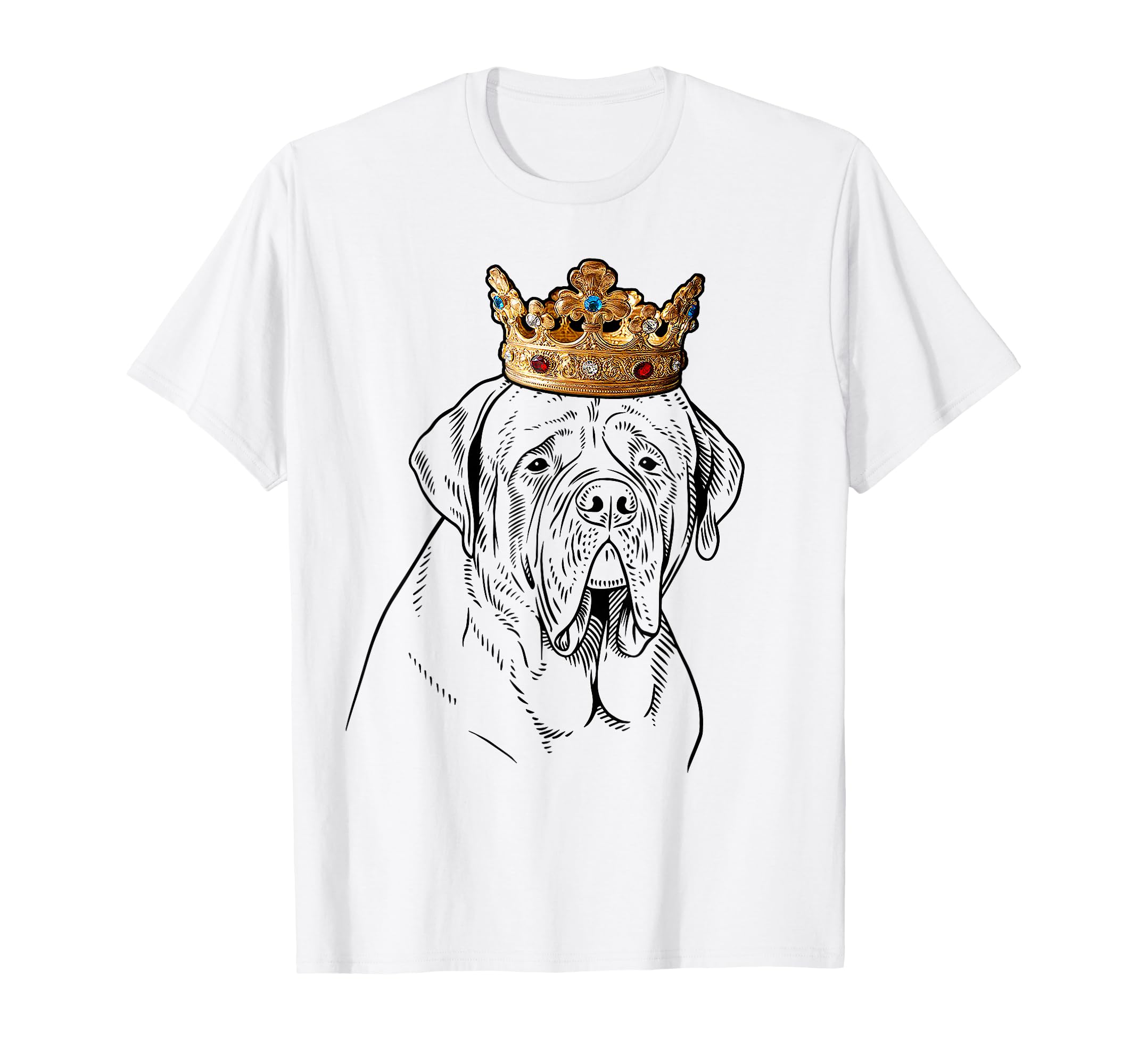 Mastiff Dog Wearing Crown T-Shirt