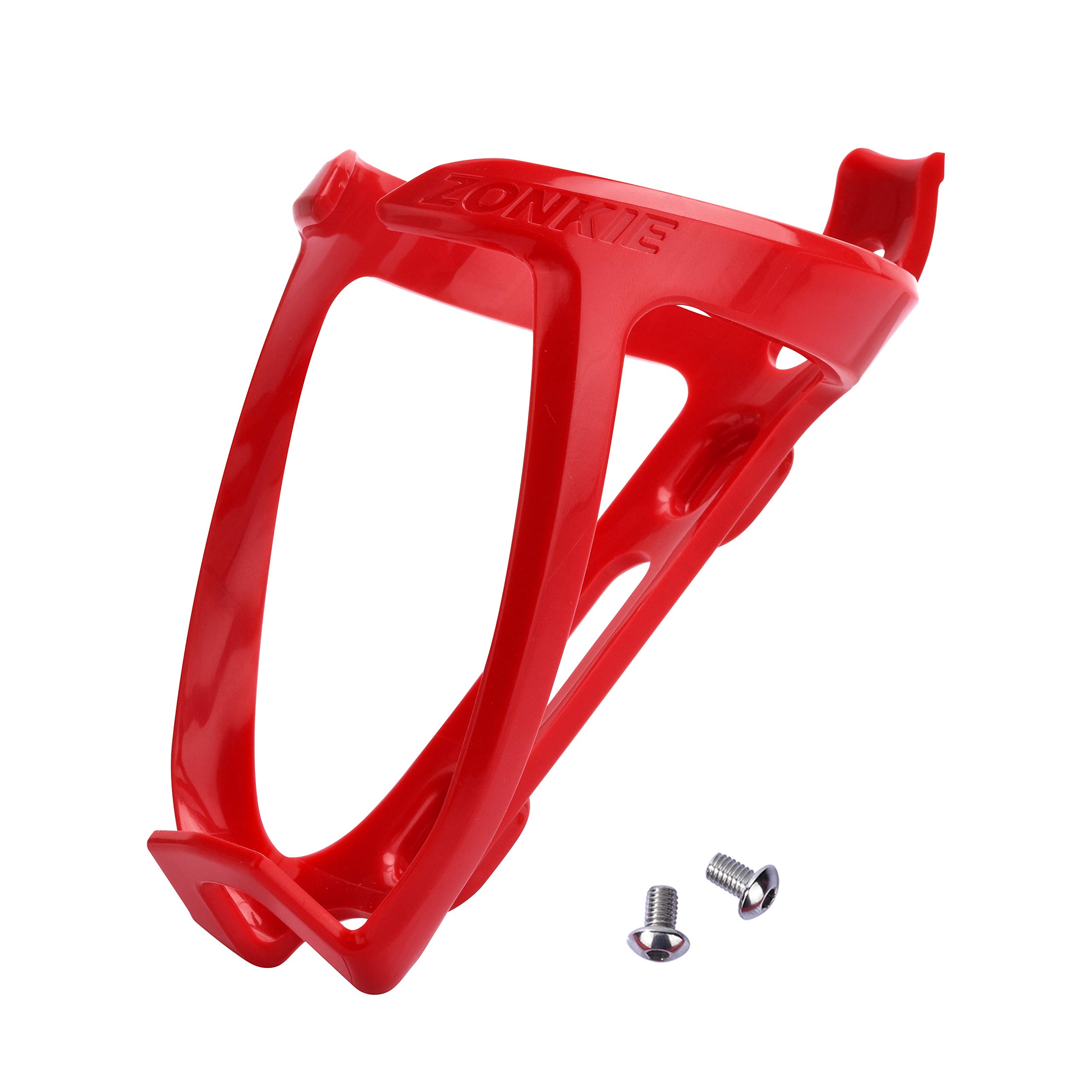 zonkie Bicycle Bottle Cages, Plastic Bike Bottle Holder, Road, Mountain Bicycle Bottle Cages (Red)