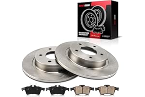 Torchbeam Rear Brakes and Rotors Kit Brake Pads Brake Rotors and Pads Compatible with Mazda 2005-2009 3 2.3L, Mazda 2007-2011 3 2.3T, Mazda 2010-2013 3 2.5L,Brake Rotors + Ceramic Pads Kit