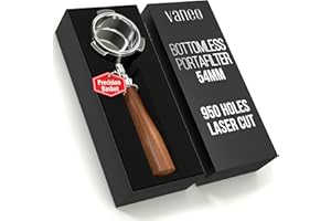 VANEO 54mm Bottomless Portafilter 18-21g Precision Basket with 950 Laser-Cut Holes for High Extraction Compatible for Breville Barista Express, Pro, Touch, Impress, Bambino, Bambino Plus and Infuser