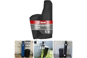 Bitubi Water Softener Insulated Cover with Plush Lining, Waterproof Outdoor Water Softener Winter Cover to Endure Freezing Temperatures (64" H x 40" W x 16" D, Black)