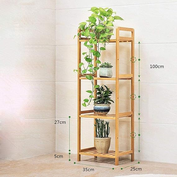 TQ Holzregal Mehrschichtige Indoor-Outdoor-Boden Blumentopf Regal