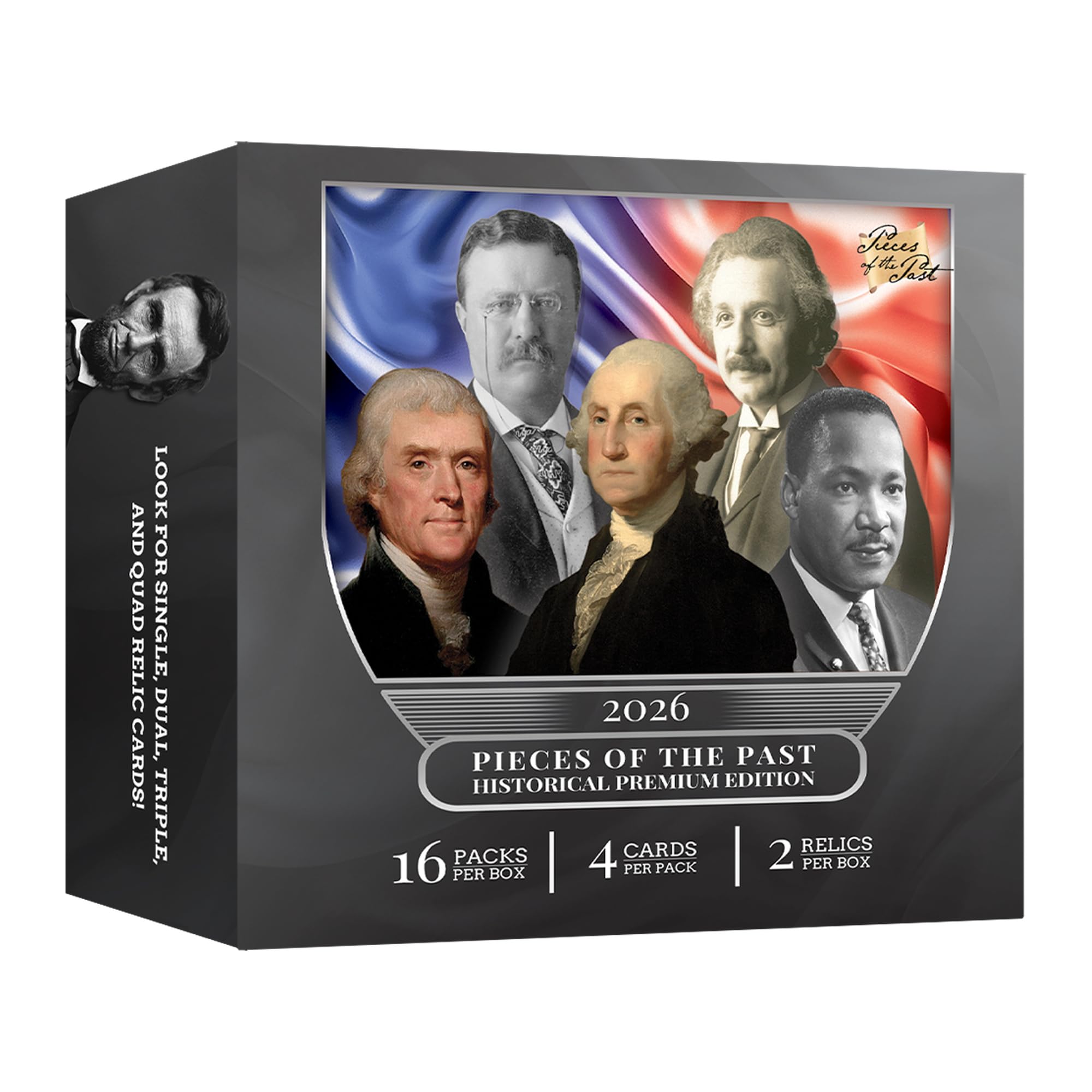 Pieces of the Past Historical Premium Hobby Box Relic Trading Cards | 16 Packs, 4 Per Pack, 2 Relics Every Box, Single Dual T
