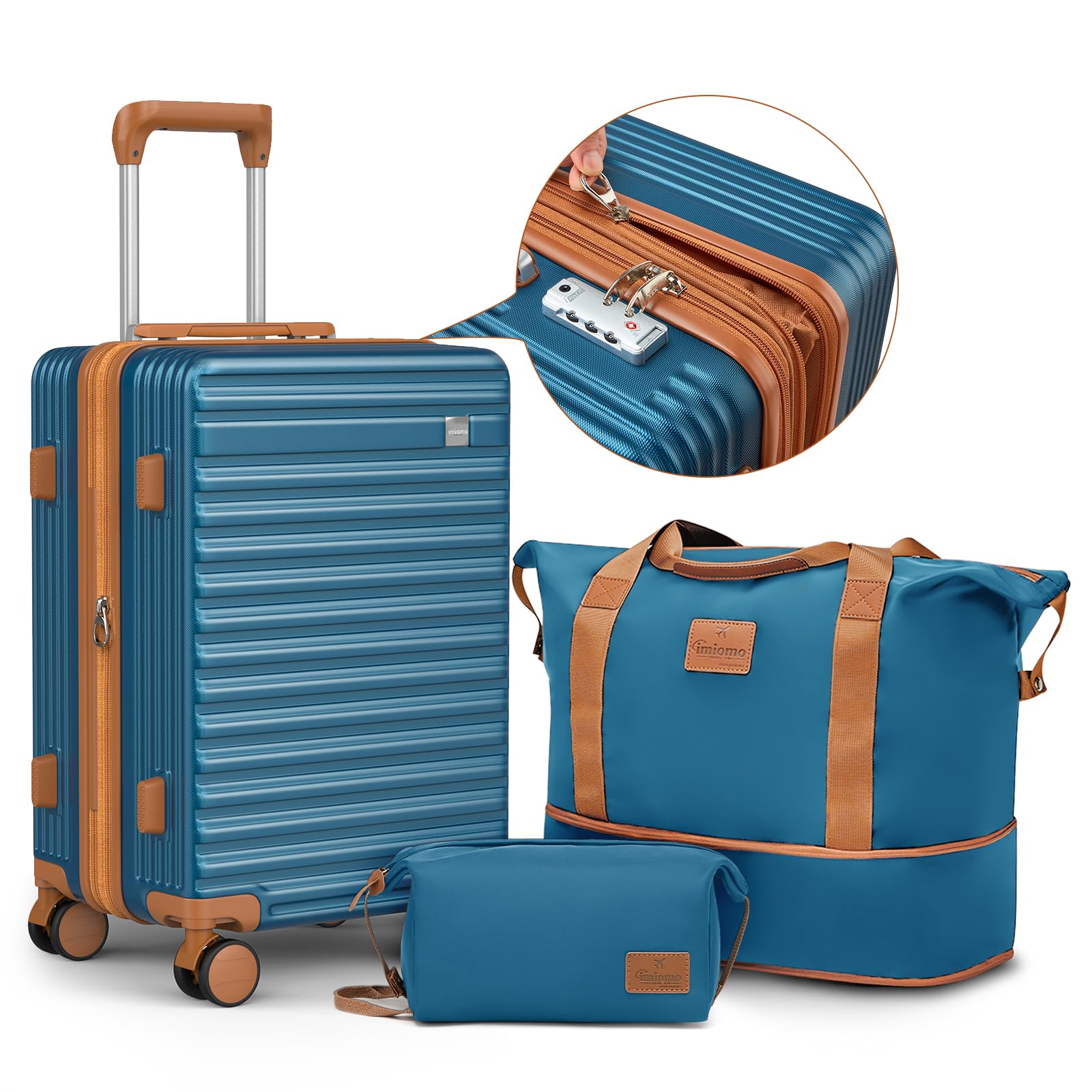 imiomo Carry on Luggage Sets,20 Inch Expandable Carry-on Suitcase with Spinner Wheels,Hard Shell Lightweight Rolling Travel Luggage with TSA Lock