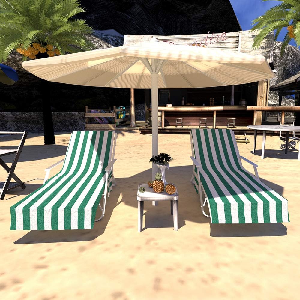 Lounge Chair Cover,Microfiber Beach Towel Cover Patio Chairs and Recliners Cover,Chaise Lounge Chair Cover Sun Lounger with Pockets for Pool,Hotel,Vacation,Sunbathing Fast Drying Terry Towel (Y12): Kitchen & Dining