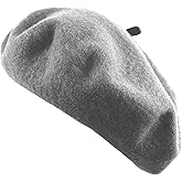Women's French Beret Hat Solid Color Plain Wool Classic Traditional Artist Cap