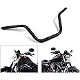 Motorcycle Hanger 1 inch 25mm Ace Cafe Racer Clubman Handlebar Handle bars handlebars Bar compatible with Harley Sportster XL883 XL1200(Black)