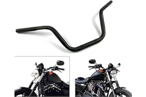 COBIKE Motorcycle Hanger 1 inch 25mm Ace Cafe Racer Clubman Handlebar Handle bars handlebars Bar compatible with Harley Sportster XL883 XL1200(Black)