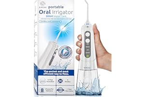 Water Flosser Cordless Pick for Teeth, 4 Modes, Gentle on Gums, Removes Plaque & Food Particles, B. WEISS High-Power, Rechargeable & Waterproof Oral Irrigator; 6 Replacement Tips Included.