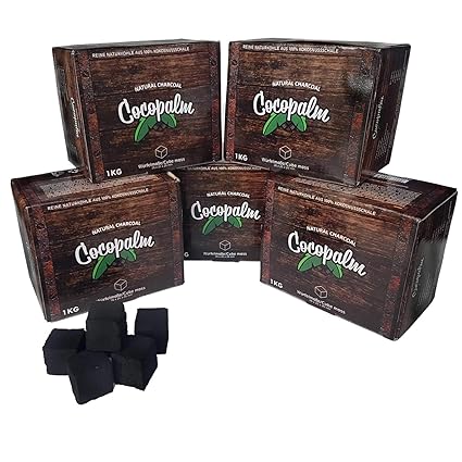 Cocopalm | 5 KG | Shisha Kohle Naturkohle aus 100% Kokosnuss BBQ Hookah Shi-Sha