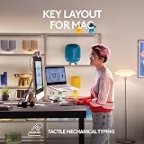 Logitech MX Mechanical Mini for Mac Keyboard Pale Gray Bluetooth USB-C UK Layout view 2