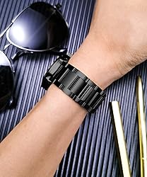 BINLUN Thick Stainless Steel Watch Band Metal Heavy