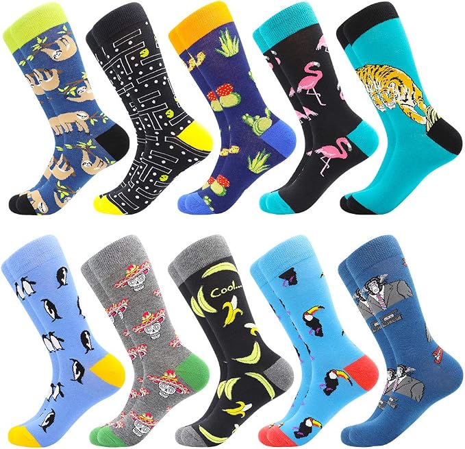 Guitar Pattern Novelty Crew Socks For Men – Fun & Creative One Size Socks