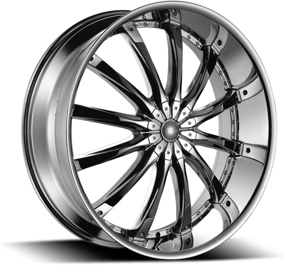 22" Inch Dcenti DW8 Chrome Wheels & Tire Package | Set of 4 | 245/30R22 Tires | Wheel Club LA T-Shirt | Fits Audi Mercedes BMW Infiniti Dodge Cadillac Chevy Ford Lexus Nissan