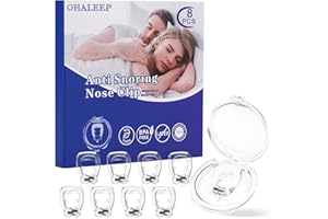 OHALEEP Anti Snoring Devices, Snore Stopper with Adjustable Magnet, Snoring Solution for Comfortable and Quieter Sleep, Silicone 8PCS Nose Clip Stop Snoring, Effective to Relieve Snoring