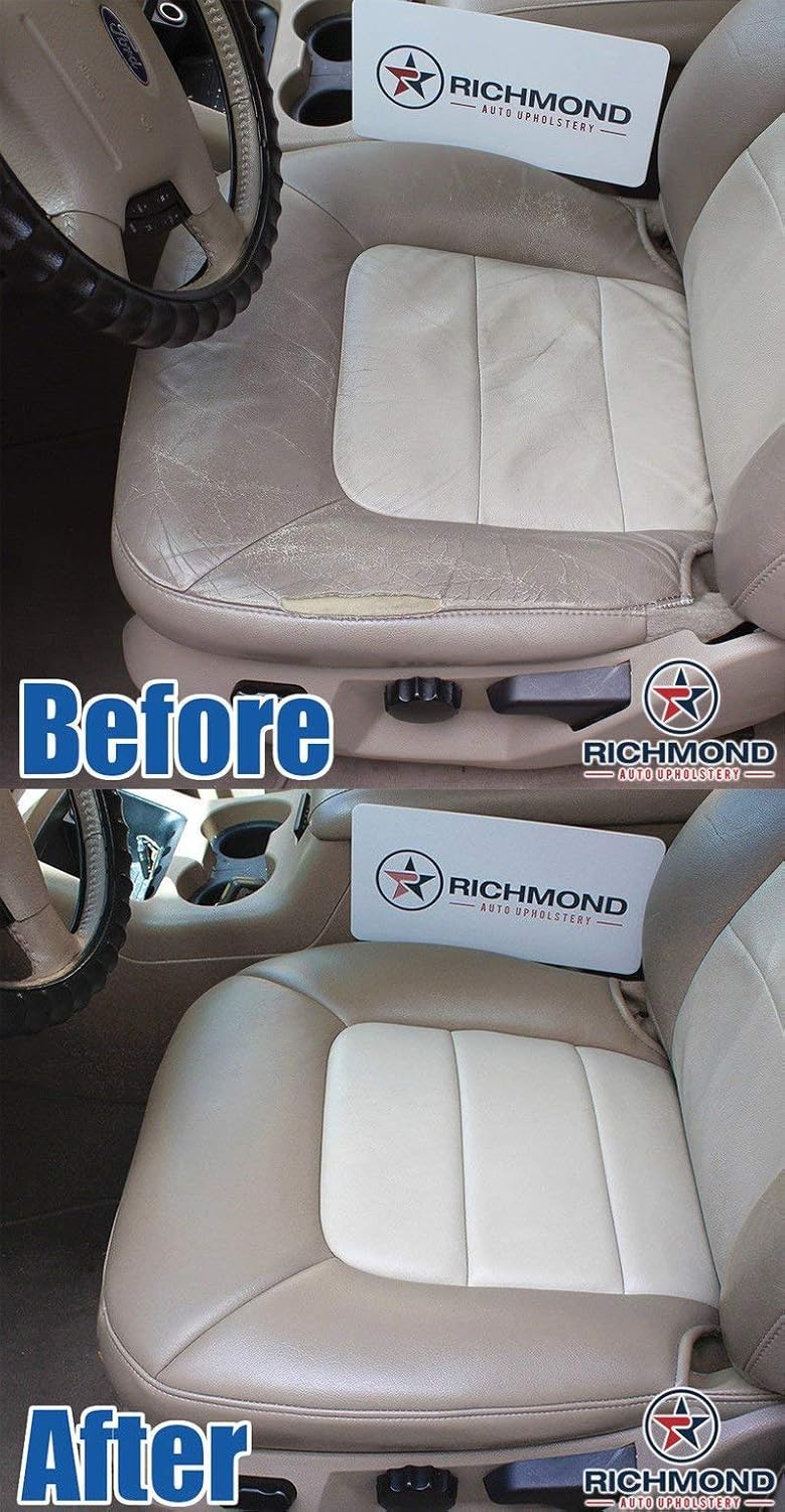 ford oem seat upholstery kit on Amazon Com Richmond Auto Upholstery Passenger Side Bottom Replacement Leather Seat Cover Tan Compatible With 2005 Ford Explorer Sport Trac Crew Cab Automotive