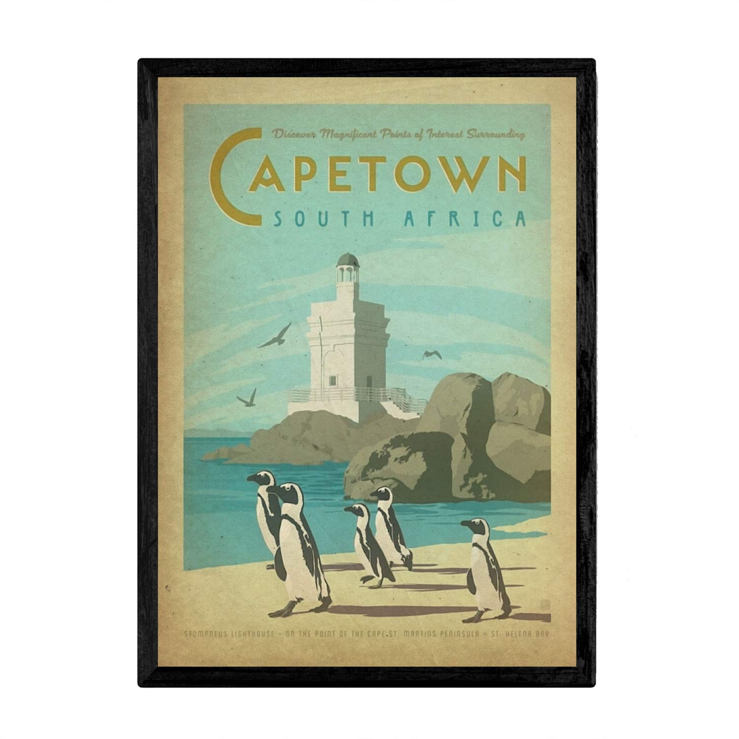 Nacnic Vintage Poster Cape Town. Sheets for interior decorating with vintage and antique advertising images. Paintings retro decor. A4 size