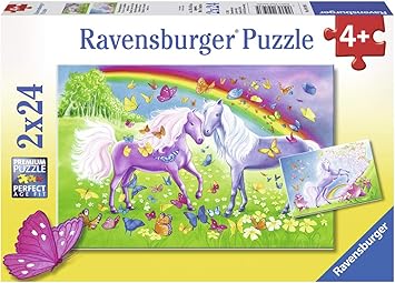 Ravensburger Puzzles Rainbow Horses, Multi Color (2 x 24 Pieces)