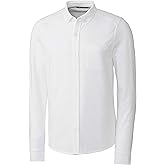 Cutter & Buck Mens Men's Long Sleeve Cotton-Blend Knit Reach Oxford Shirt
