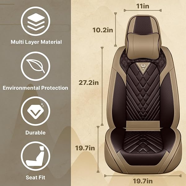 AUTOSEATPROTECTOR LEATHER SEAT COVERS FIT FOR 2009-2025 F150 SEATS, 2011-2025 F250 F350 F450 SEATS, FULL COVERAGE PICKUP TRUCK SEAT COVER (FULL SET WITH PILLOW, BROWN COFFEE)