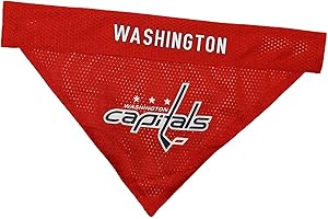 PETS FIRST NHL Washington Capitals Bandana for Dogs & Cats, Small/Medium. - Cute & Stylish Bandana! The Perfect Hockey Fan Scarf Bandana, Great for Birthdays Or Any Party!