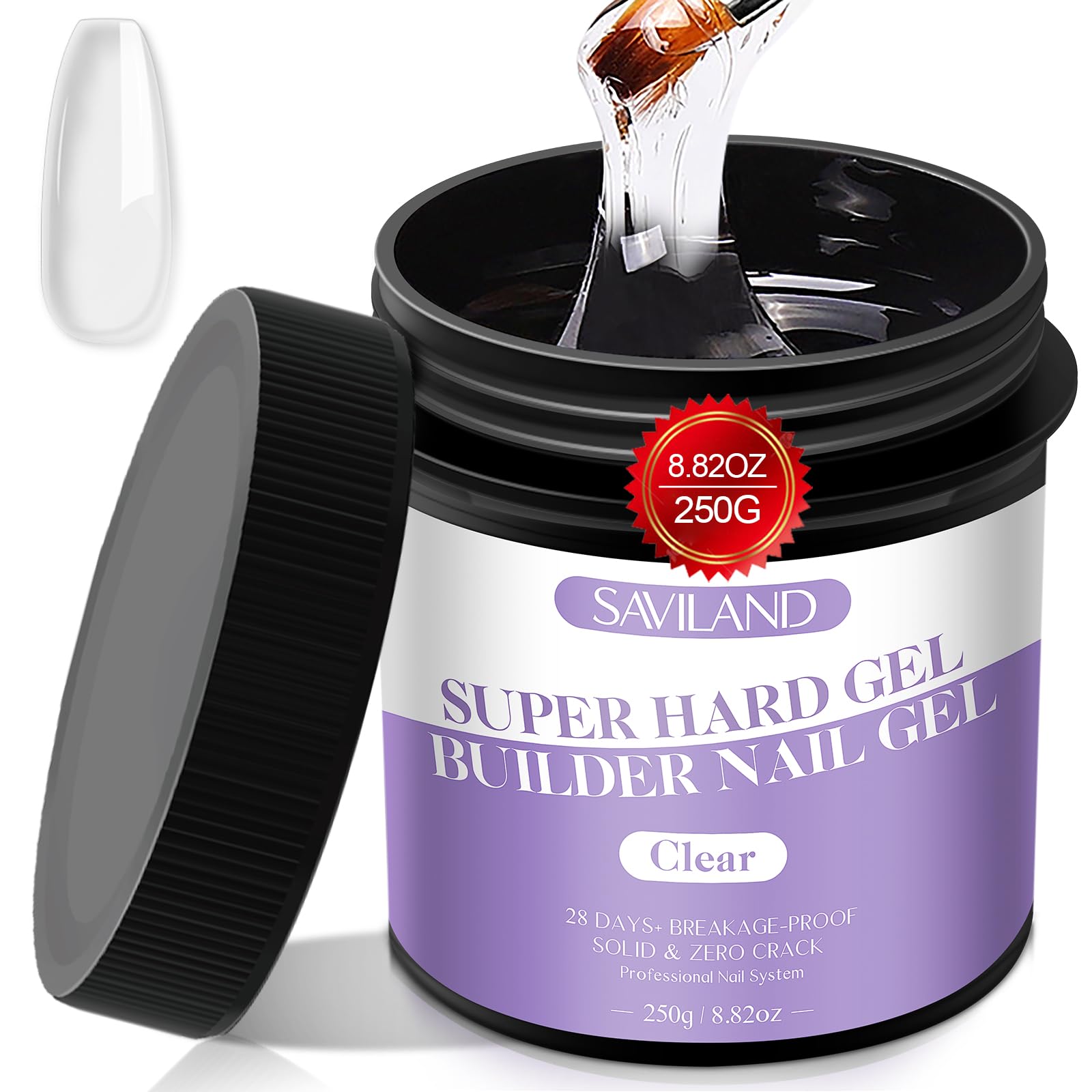 Saviland 250G/8.82OZ Builder Gels: Large Capacity Hard Gel for Nails Nail Strengthen Gel for Nail Extension Starter Builder Gels for Nails Hard Gel Nail Builder for Professional Nail Art Manicure