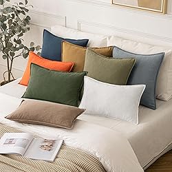 MIULEE Decorative Linen Pillow Covers 16x16 Inch