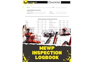 Aerial Work Platform Check Book | pre-use inspection logbook for MEWP, Scissor lifts, Genie Booms, and Cherry Pickers