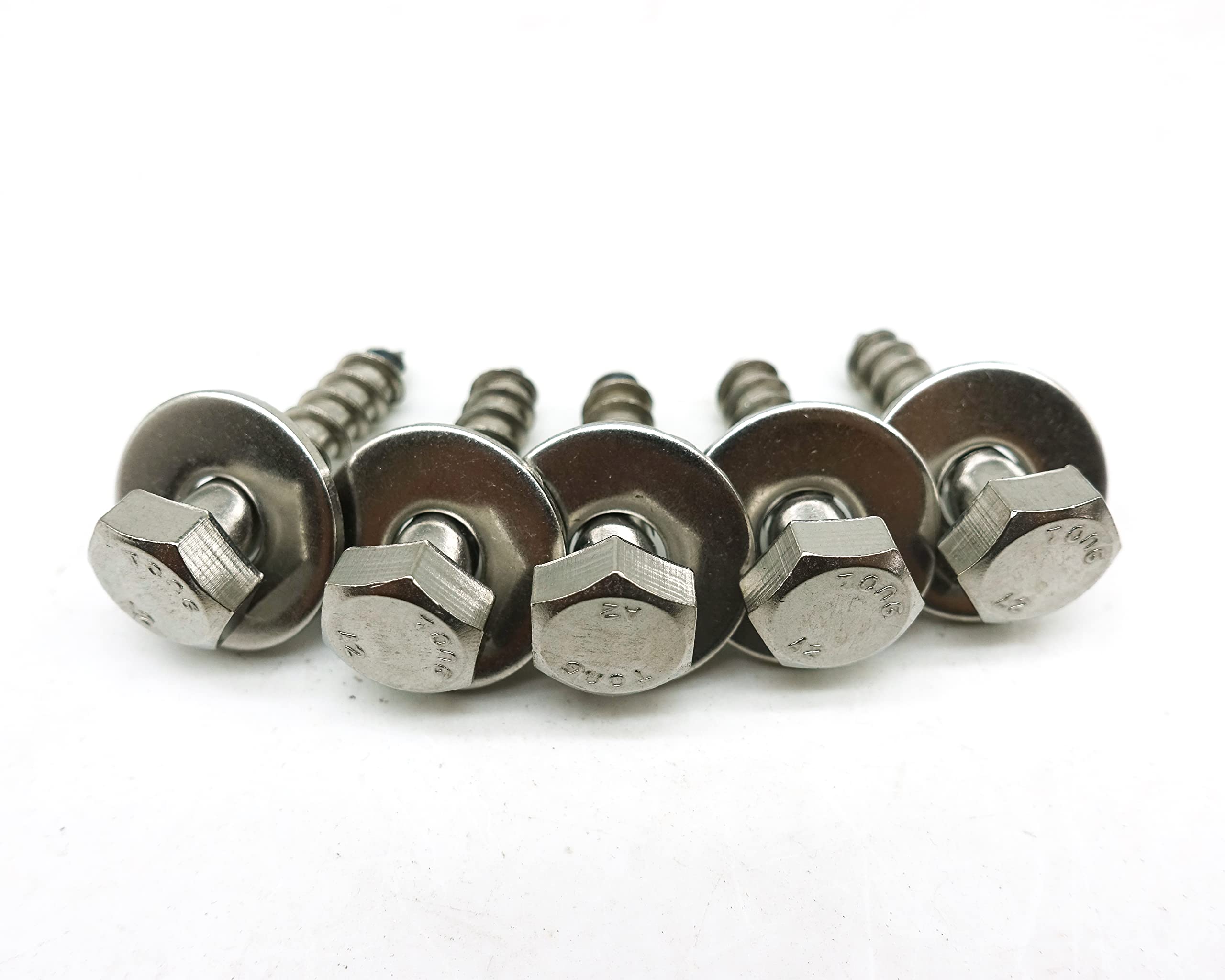 FULLERKREG M8 x 30 5 Pieces DIN 571 Hexagonal Wood Screws with Washers, A2 Stainless Steel