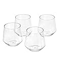 鶹 Basics Tritan Stemless Wine Glasses, Plastic, 13-Ounce, Set of 4, Clear