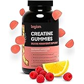 LEGION Creatine Monohydrate Gummies – Clean Chewable Creatine Supplement for Strength, Endurance & Muscle Recovery – 30 Sour Raspberry Lemonade Servings – No Artificial Flavors or Sweeteners