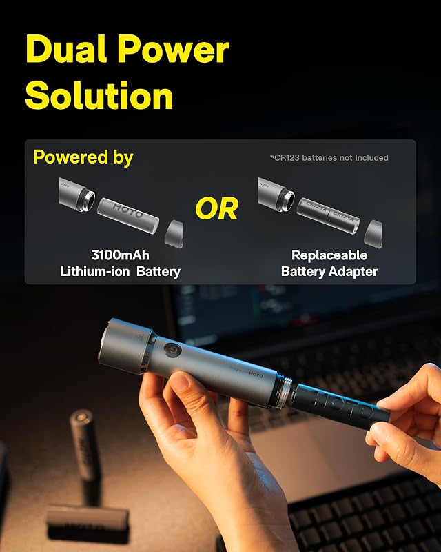 Torcia LED Potente Professionale, Torcia Tattica Ricaricabile Super Luminosa, Torcia Impermeabile IP68 con Clip, 5 Modalità Torce Portatili per Emergenza, Esterno, Campeggio