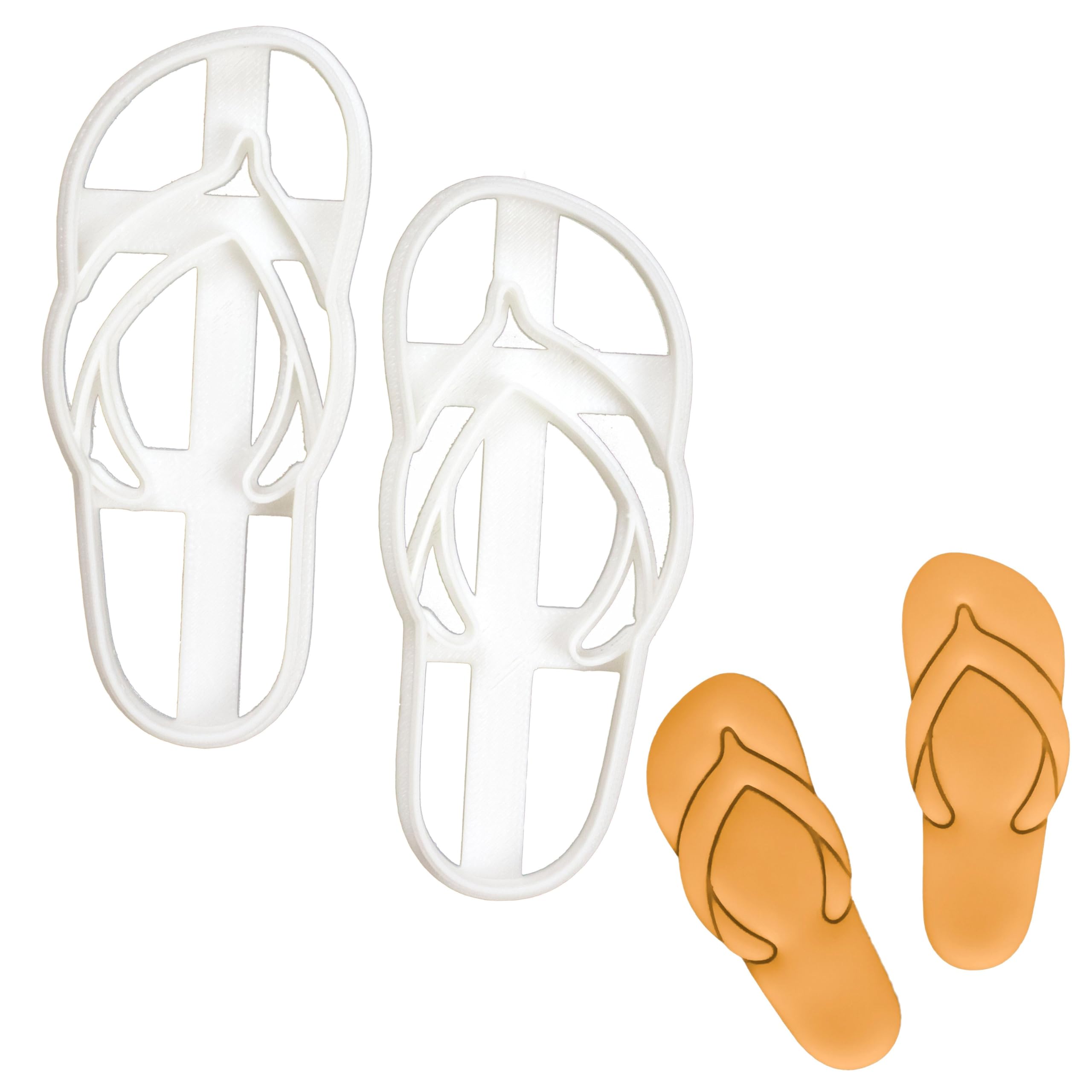 BAKERLOGY Beach Flip Flops Cookie Cutter - Detailed Biscuit Cutter Design for Baking and Crafts, Ideal on Fondant, Dough, Clay
