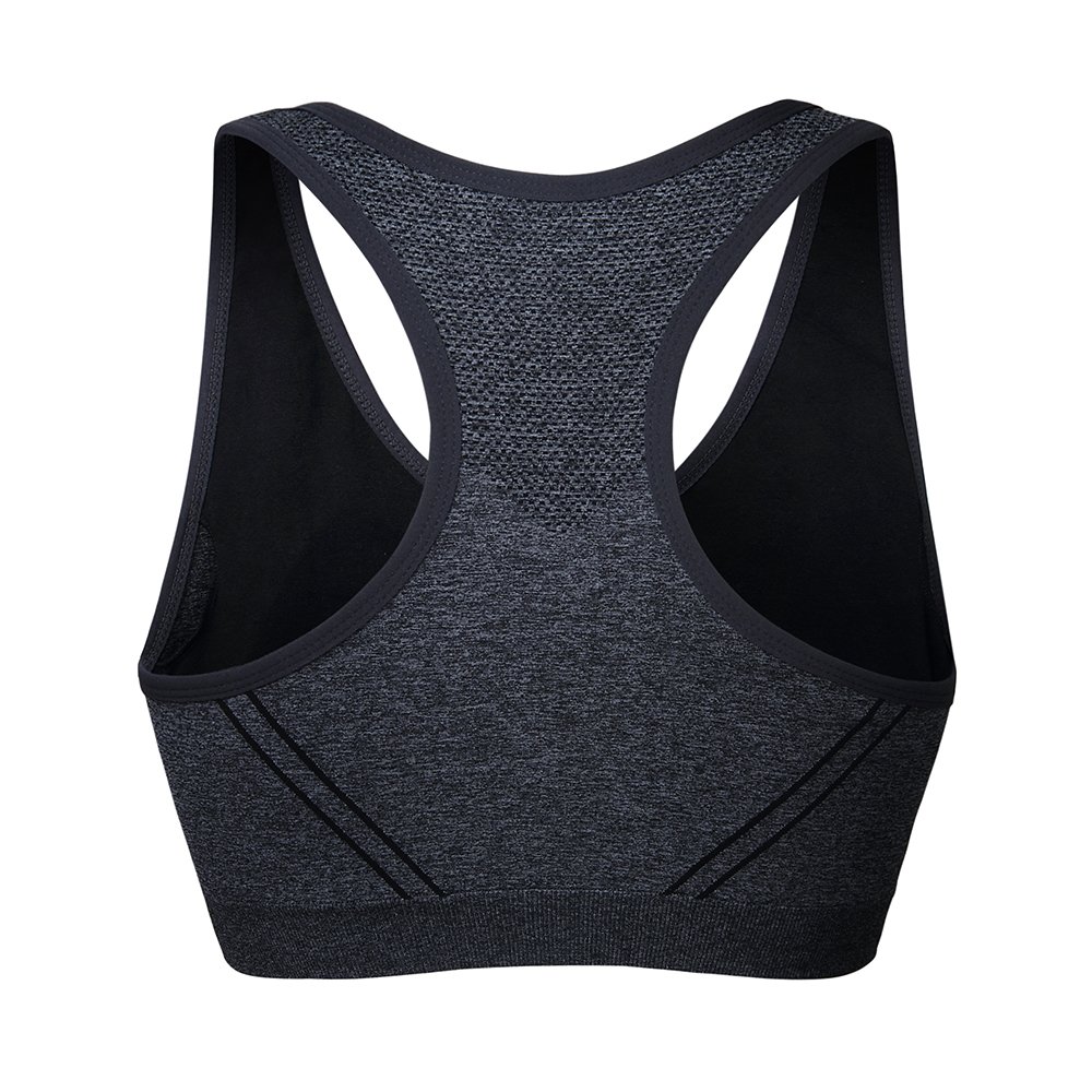 newlashua Women\'s High Support Quick Dry Racerback Workout Running Sports Bra Medium Grey
