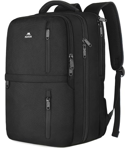 Amazon Basics Travel Backpack,Carry-On with Laptop Compartment, 1.55 cu. ft. Capacity,Expandable for 10% Extra Space,Convertible Backpack & Shoulder Bag,Multiple Pockets,13.8