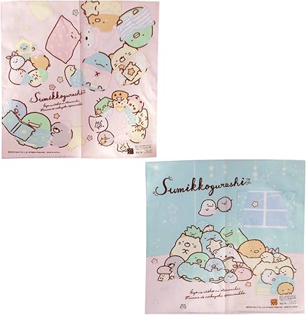 Amazon Co Jp すみっコぐらし ハンカチ 2枚組 すみっこぐらし キャラクター キャラクターハンカチ ピンク 水色 おもちゃ