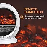 Marco Paul 1500W White Freestanding Electric Fireplace Heater with LED Flame view 3