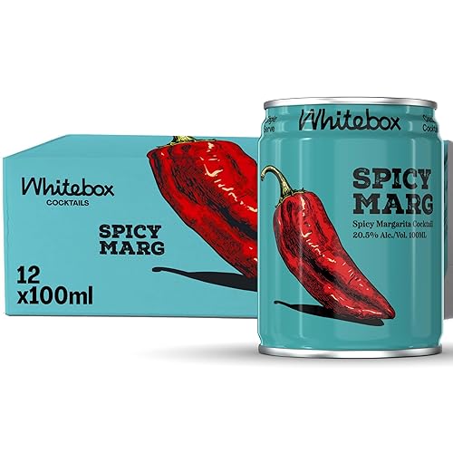 WHITEBOX COCKTAILS Single Serve Classic Spicy Margarita — Case Of 12 Cocktail Can | Classic Full Strength Margarita | Pre-mixed Cocktails Ready To Drink 12x100ml