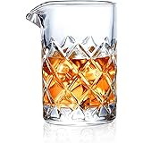 KITESSENSU Bar Cocktail Mixing Glass, Seamless Cocktail Pitcher for Stirred Cocktail with Weighted Bottom, Old Fashioned Bart